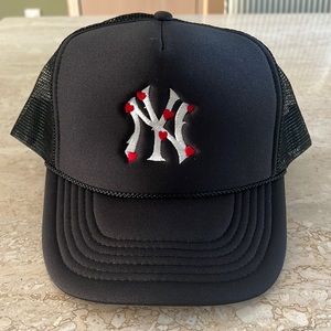 Lostlove NYC NY Yankees Trucker Hat with Hearts